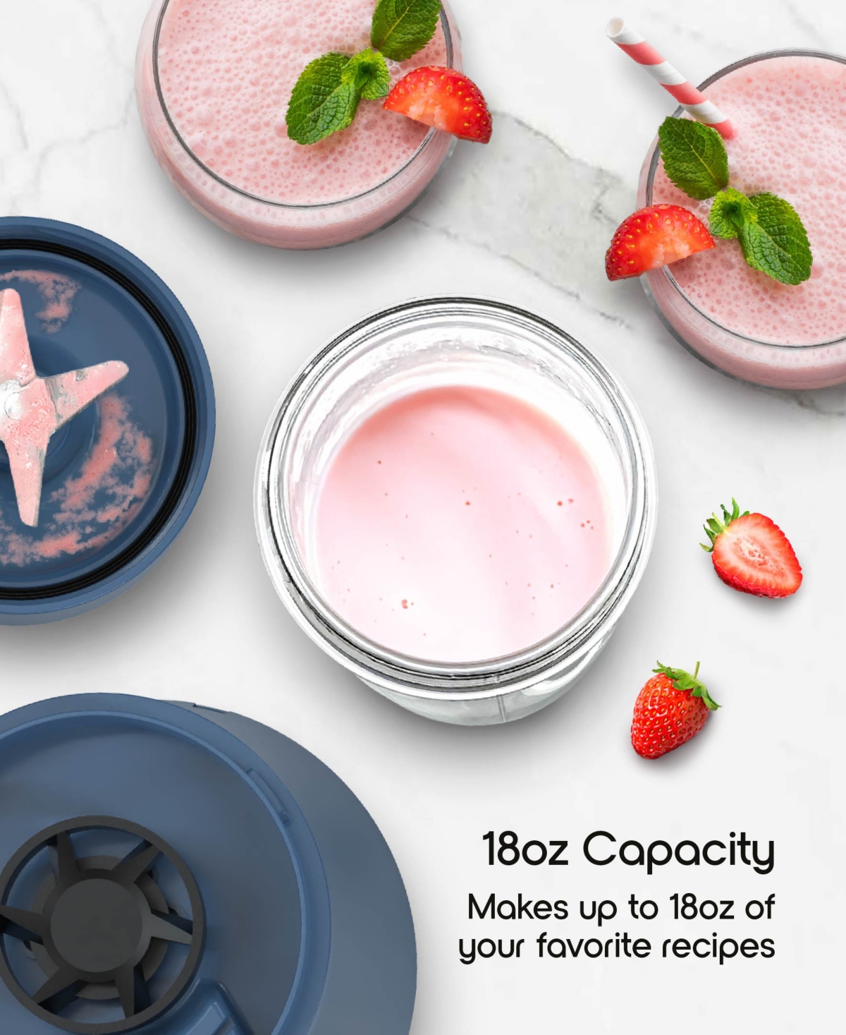 Tzumi Puree 18 oz. One-Touch Mini Blender