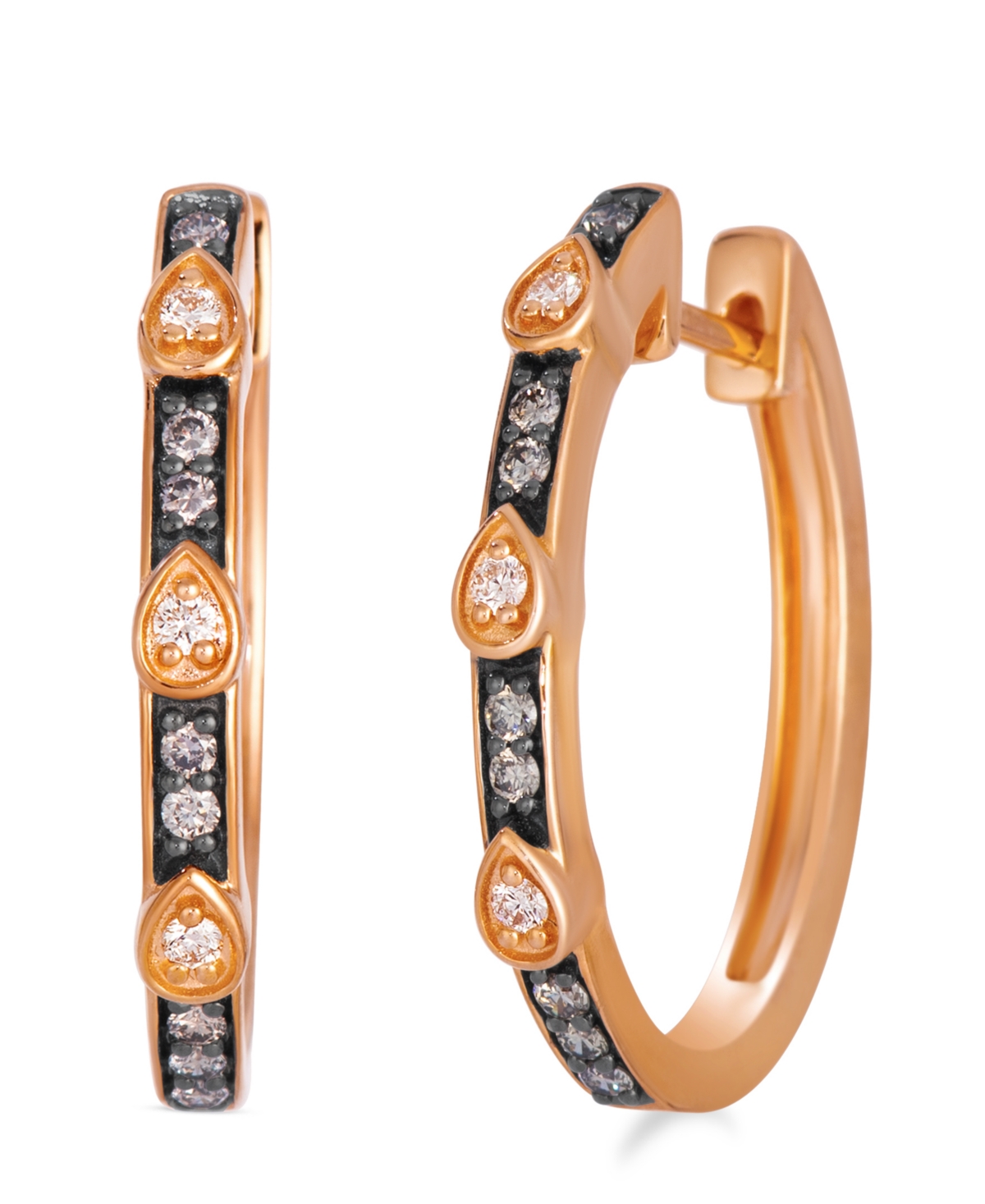 Le Vian Vanilla Diamond (1/10 ct. t.w.) Chocolate Diamond (6/25 ct. t.w.) Earrings in 14k Strawberry Gold