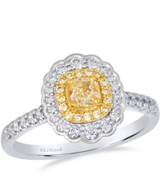 Sunny Yellow Diamond (0.38 ct. t.w.) & Vanilla Diamond (0.29 ct. t.w.) Ring in 14k Two-Tone Gold