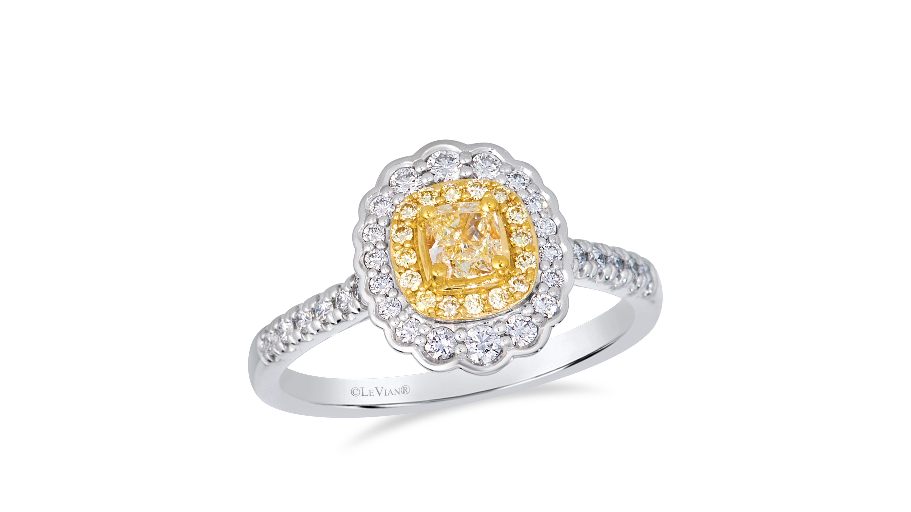 Le Vian Sunny Yellow Diamond (0.38 ct. t.w.) & Vanilla Diamond (0.29 ct. t.w.) Ring in 14k Two-Tone Gold