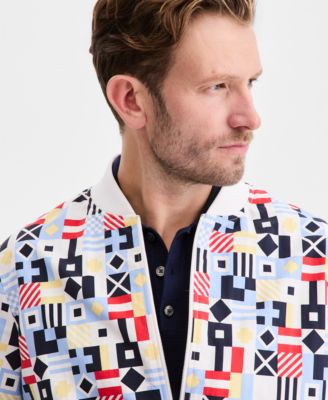 Men's Nautical Flag Print Windbreaker
