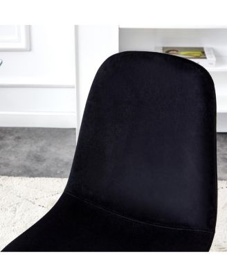 Modern Velvet Dining Chairs with Golden Legs (Set of 6)