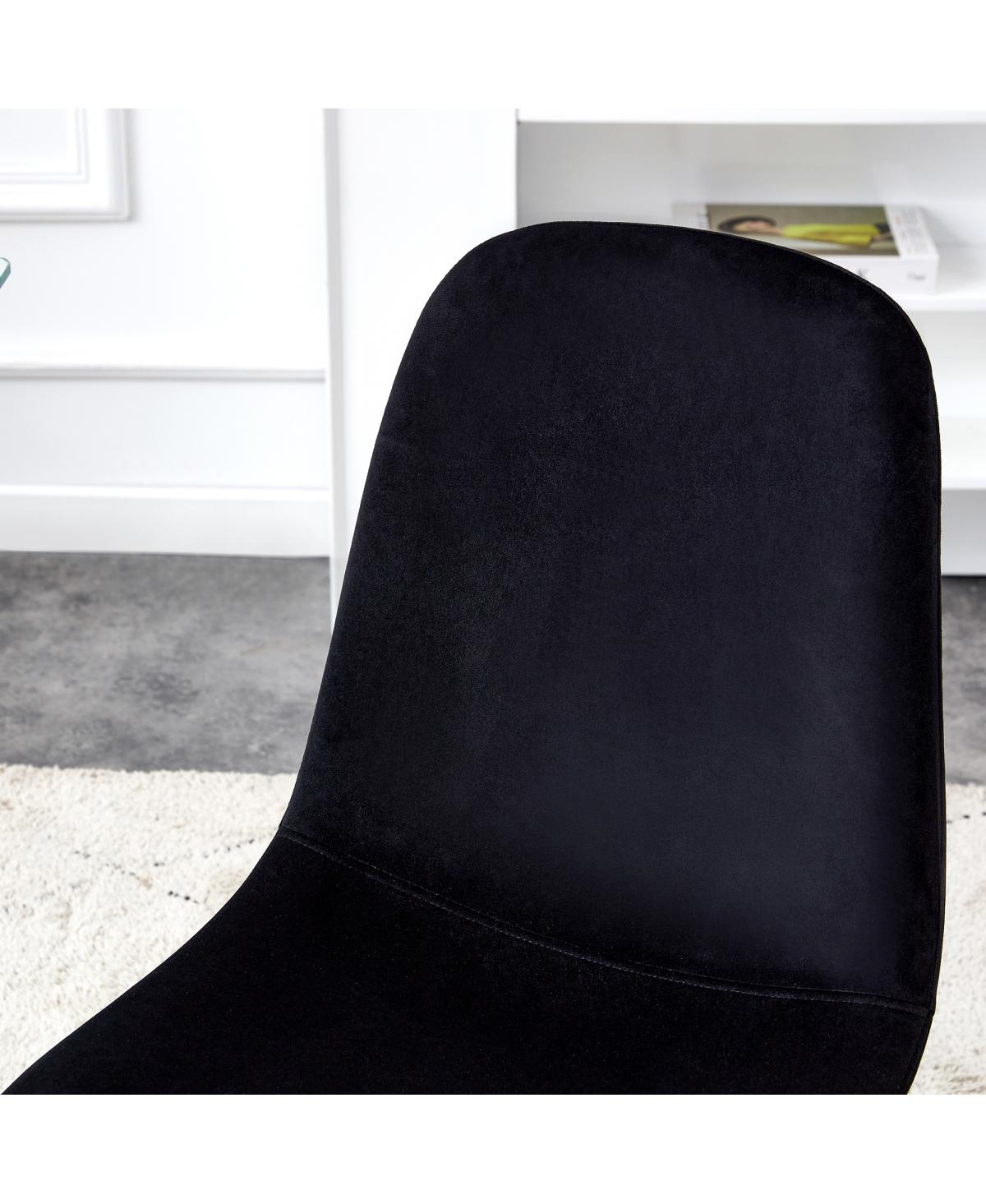 Streamdale Furniture Modern Velvet Dining Chairs with Golden Legs (Set of 6)