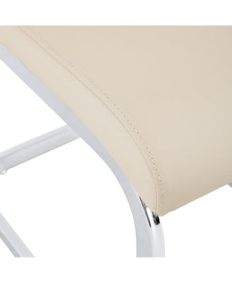 Chrome-Plated Metal PU Leather Padded Office Chair - Easy Assembly