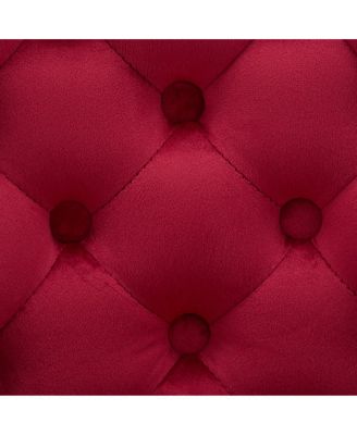 Modern Velvet Swivel Bar Stools with Button Tufting and Rivet Trim