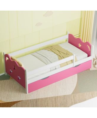 Kids Wood Twin Bed with Drawer