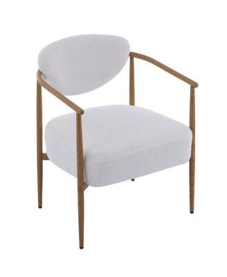 White Teddy Velvet Dining Chair (2 Sets) - Wood Grain Visual