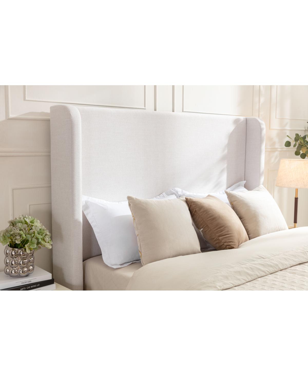 Streamdale Furniture Harper Tall Upholstered Bed - California King, Textured Ivory Canvas