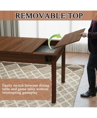 63"x40" Board Game Table w/Removable Top for 4-6 Players, Dining/Gaming Table