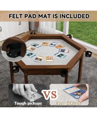 Board Game Table with Removable Top for 6 Players - Rustic Brown