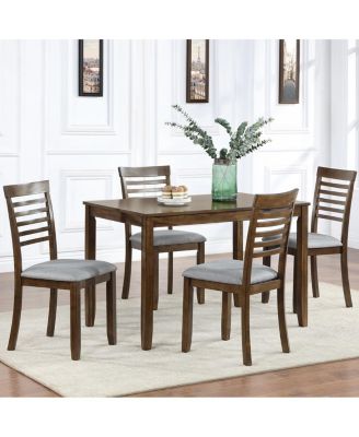 Wooden Dining Chairs Set of 4 with Padded Seat, Walnut