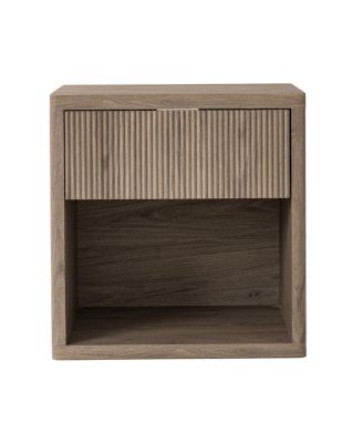 Streamdale Gray Alder Fluted Drawer Night Stand - Modern Mid Century Bedside Table