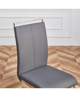 Modern Dining Chairs, PU Faux Leather High Back Upholstered Side Chair