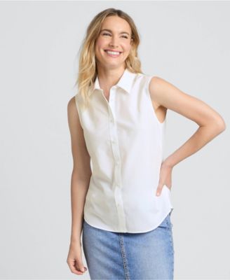 Women's Tall No Iron Sleeveless Shirt