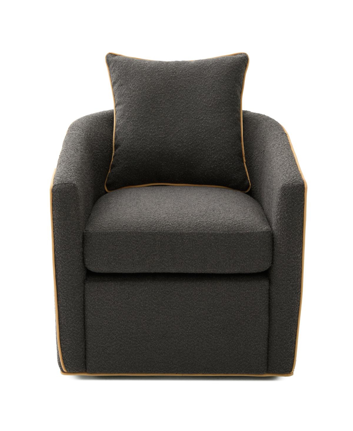 Streamdale Furniture Swivel Accent Chair, Upholstered Club Barrel Sofa for Living Room, Light Gray