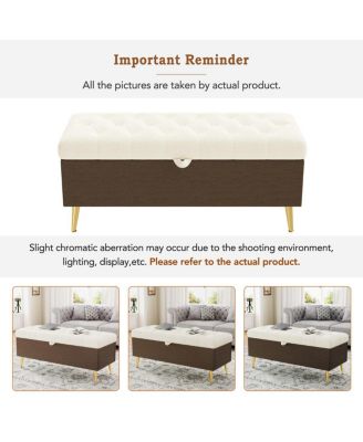 Streamdale Modern Upholstered Storage Ottoman Bench for Living Room, Bedroom