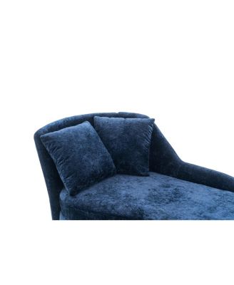 Streamdale 58" Indoor Chenille Chair with Left Armrest & Lumbar Pillow, Footstool Included