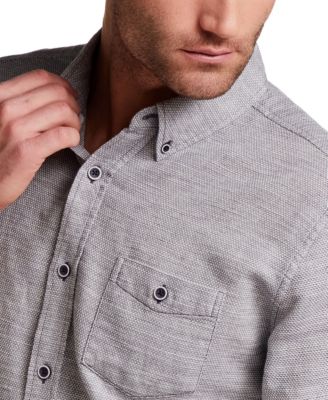 Men's Long-Sleeve Cotton Slub Pebble Dobby Shirt