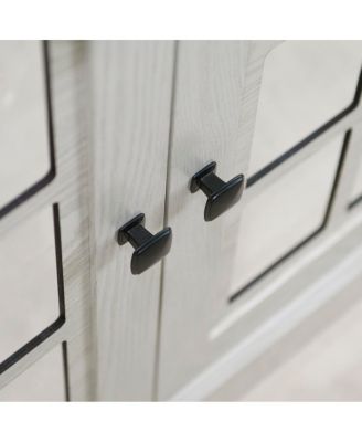 Storage sideboard cabinet with 2 mirrored doors & adjustable shelf