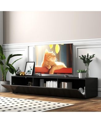 Modern Entertainment Center with Storage Media Console for Living Room