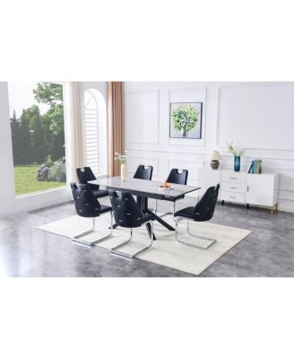 Extendable Dining Table: Modern MDF & Metal, Easy Assembly