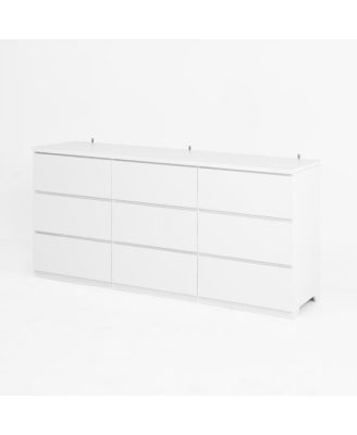 White 9 Drawer Cabinet/Dresser for Bedroom, Living Room, Hallway, Entryway
