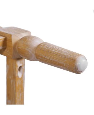 26" Counter Stools, Set of 2 Upholstered Seat, Solid Acacia Wood Frame