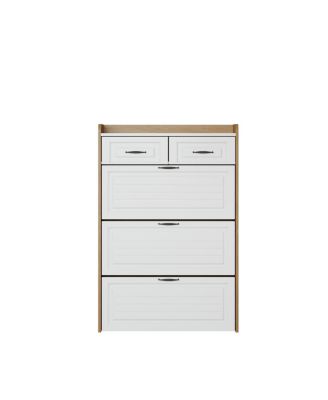 + Oak 3-Door 2-Drawer Shoe Cabinet with Large Storage