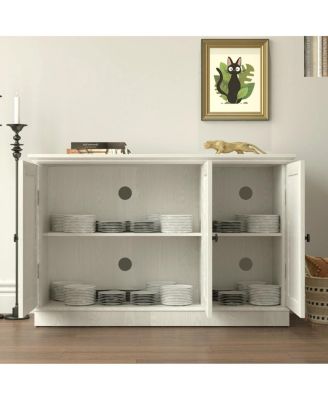 Storage Cabinet with 3 Mirrored Doors & Adjustable Shelves