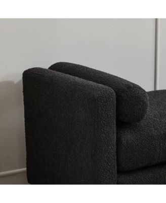 Elegant Upholstered Bench, Daybed, Ottoman with Wood Legs & Bolster Pillows