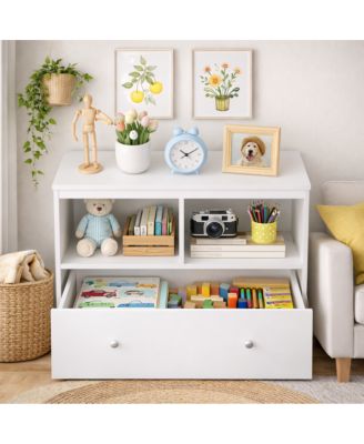 Streamdale Kids Toy Storage Organizer with Drawer, Bookshelf for Nursery & Playroom