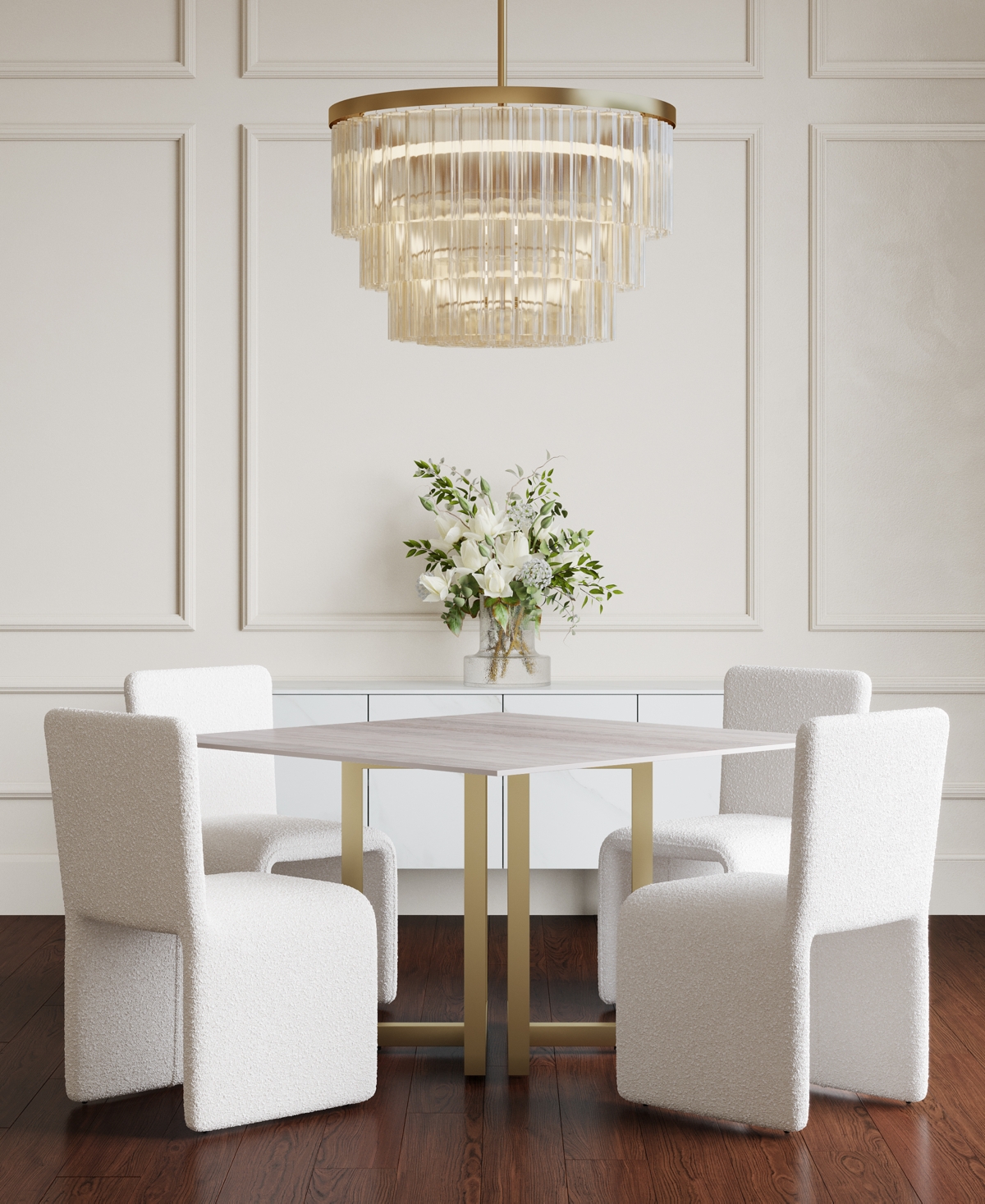 Furniture 5-Pc. Dining Set (Emila Square Table & 4 Uph Chairs)