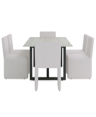 Emila 7-Pc. Dining Set (Rectangular Table & 6 Upholstered Chairs)