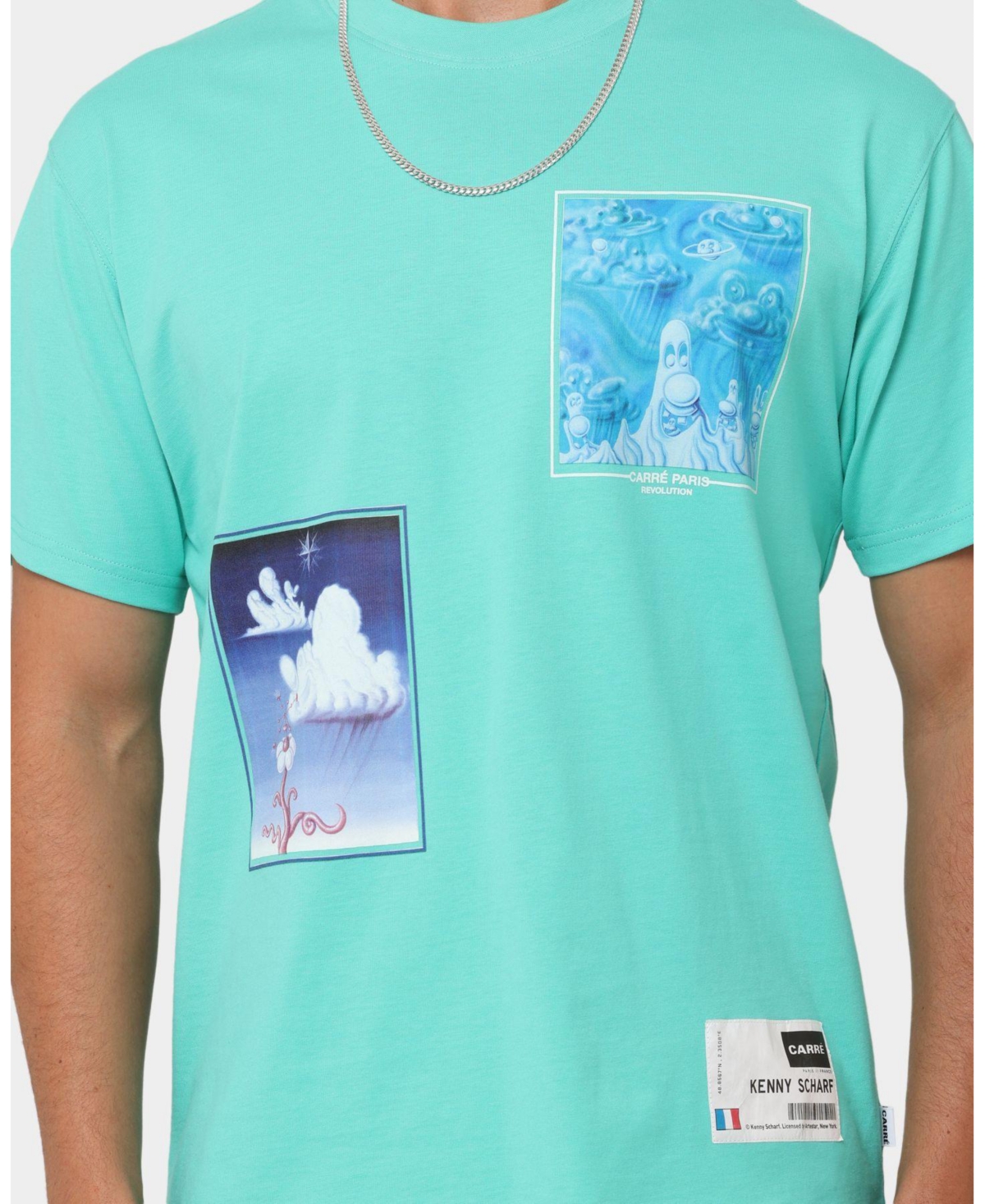 Carre Men's Carre X Kenny Scharf Chilaxia T-Shirt Aqua