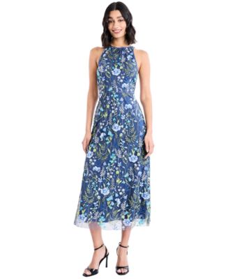 Maggy London Women's Embroidered Midi Dress - Multi - Size 10