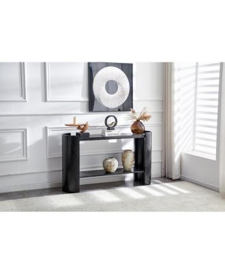 curved foyer table - minimalist entrance sofa side table