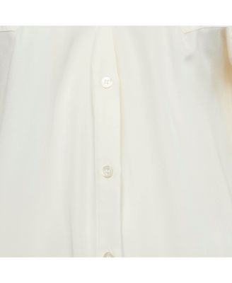 Women's Off-White Silk Button Front Blouse