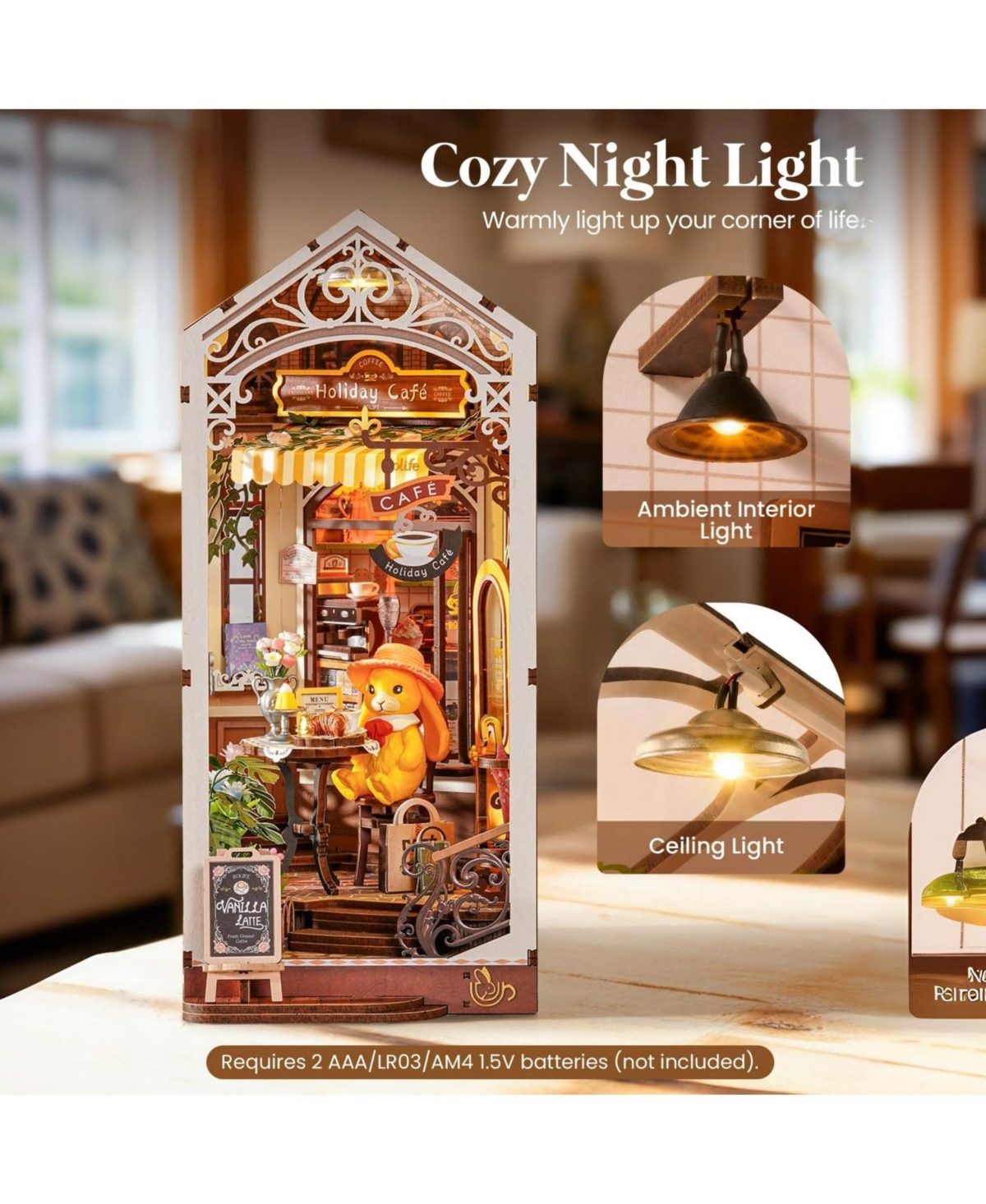 Flash Popup Diy 3D Book Nook Kit: Holiday Cafe 171 pieces