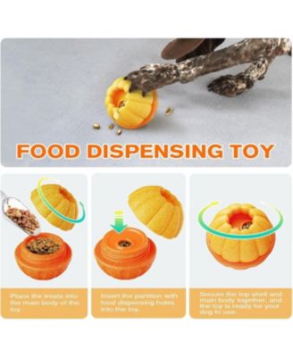 Frozen Treat Dog Puzzle Enrichment Ball - Slow Food Training to Relieve Boredom,Durable Natural Chew Toy for Small Medium