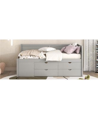 Twin Size Daybed with Drawers and Shelves