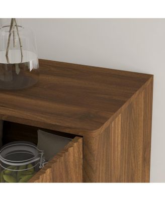 Wood Modern Buffet Cabinet with Storage, Fluted Sideboard, Credenza, Accent Cabinet
