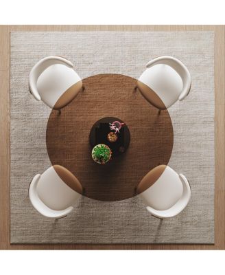  35" Round Glass Dining Table with Carbon Steel Legs (Seats 2-4)