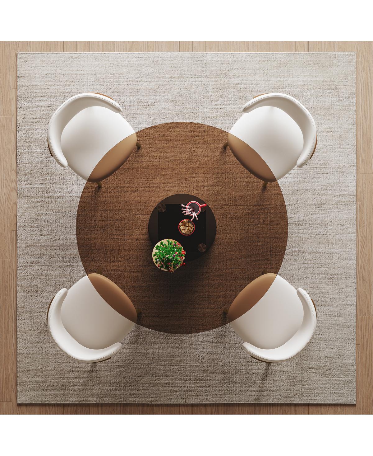 Streamdale Furniture 35" Round Glass Dining Table with Carbon Steel Legs (Seats 2-4)