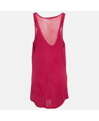 Women's Pink Crepe Cowl Neck Sheer Top