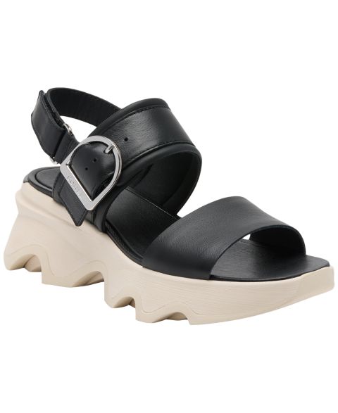 Женские сандалии Sorel Kinetic Impact Wedge Heel, цвет: Чёрный / Меловой
