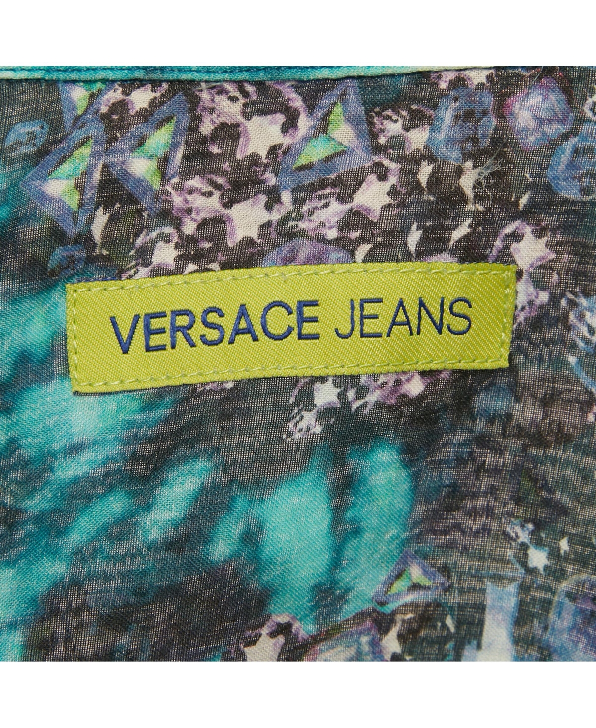 Pre-Owned Versace Women's Jeans Gems Print Cotton Shirt
