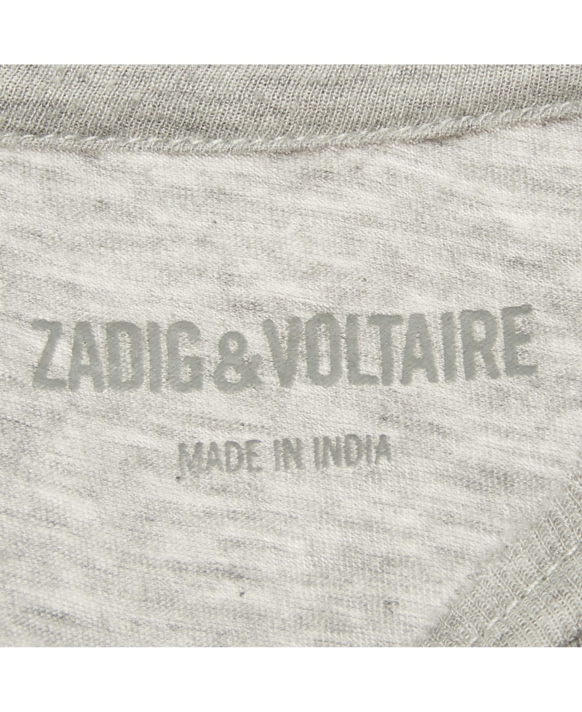 Pre-Owned Zadig & Voltaire Women's Grey Jersey Skinny Rnr Strass Top