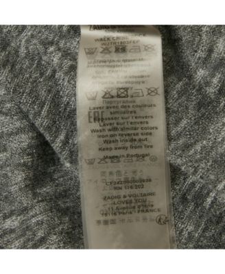 Women's Grey Flocked Jersey Walk Chine Rock T-Shirt