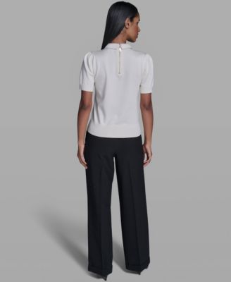 Women's Satin-Collared Sweater