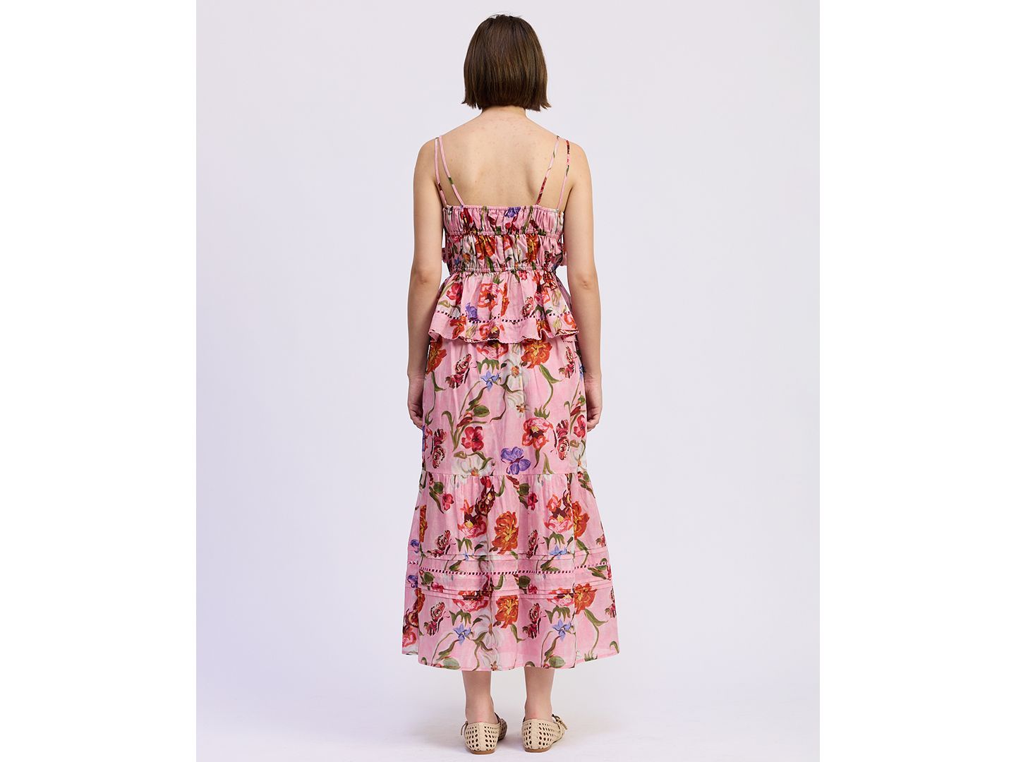 Женский топ En Saison Tusla Scoop Neck Peplum, цвет: Розовый разноцветный — фото 5